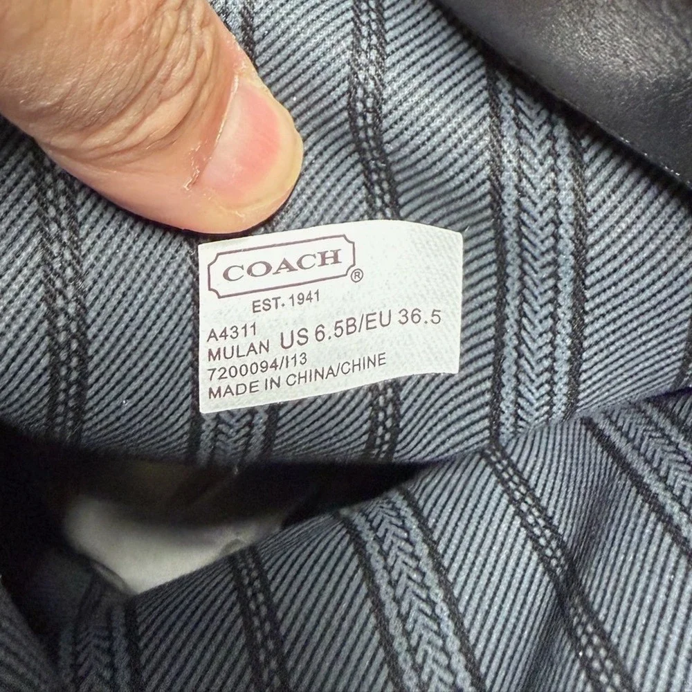 Coach Mulan Riding Boots 6.5B Black Leather Silver Medallion A4311